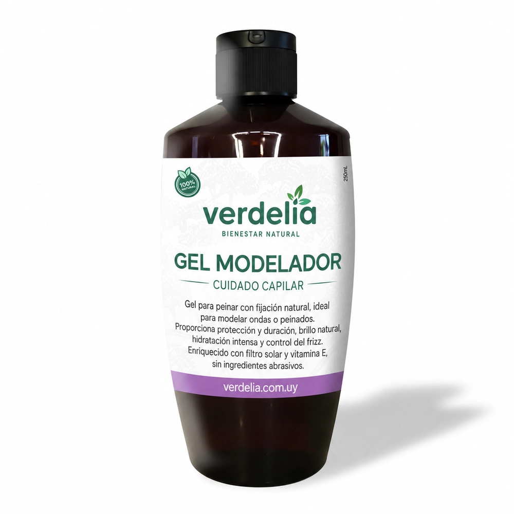 Envase de gel para peinar ondas de fijación natural marca Verdelia